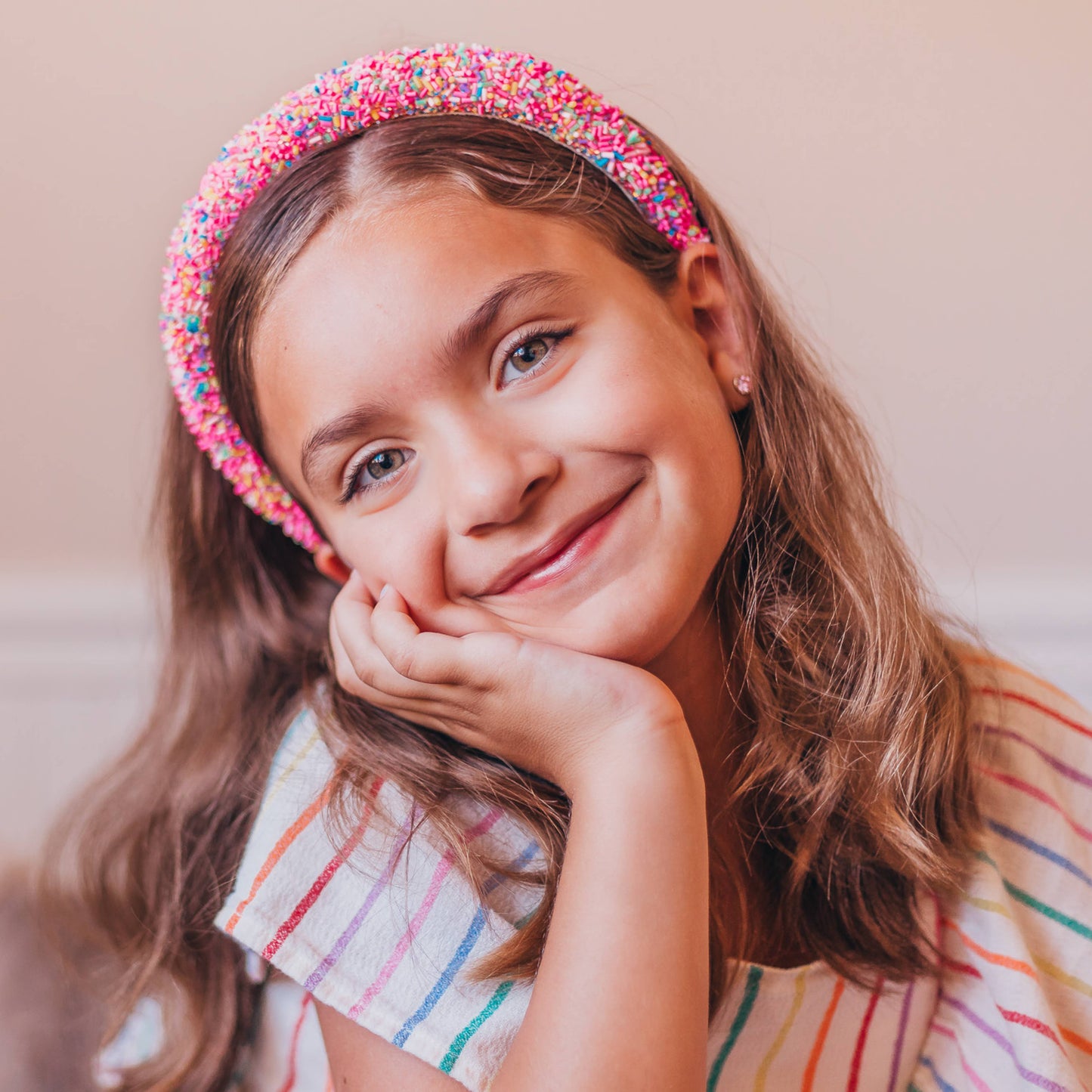 Padded Sprinkles Headband: Hot Pink