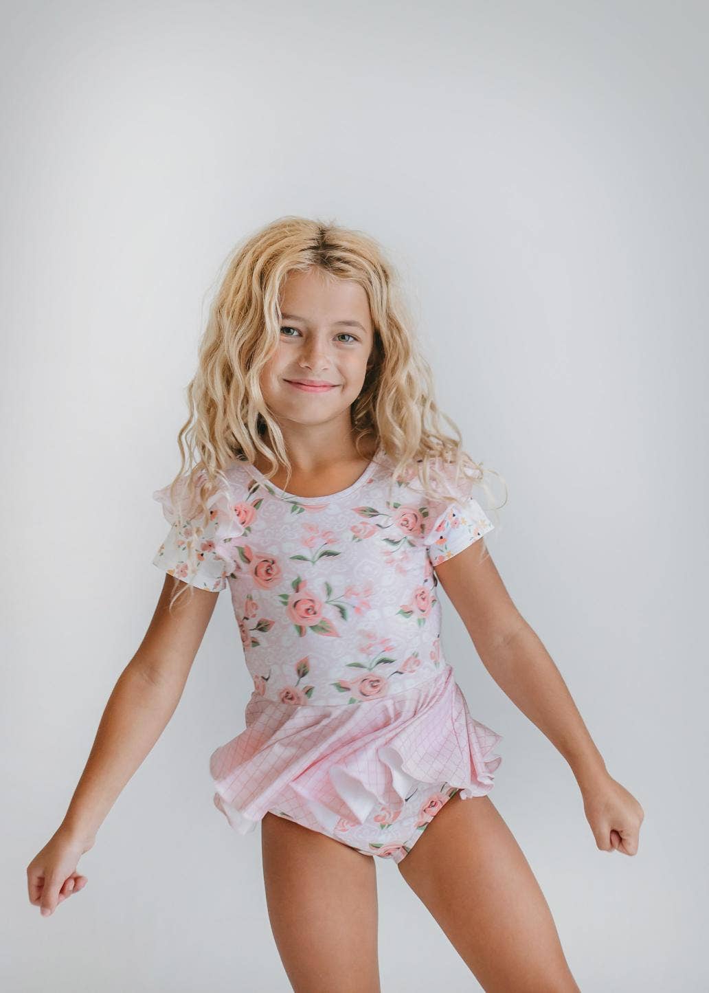 Pale Pink Rose Skirted Leotard
