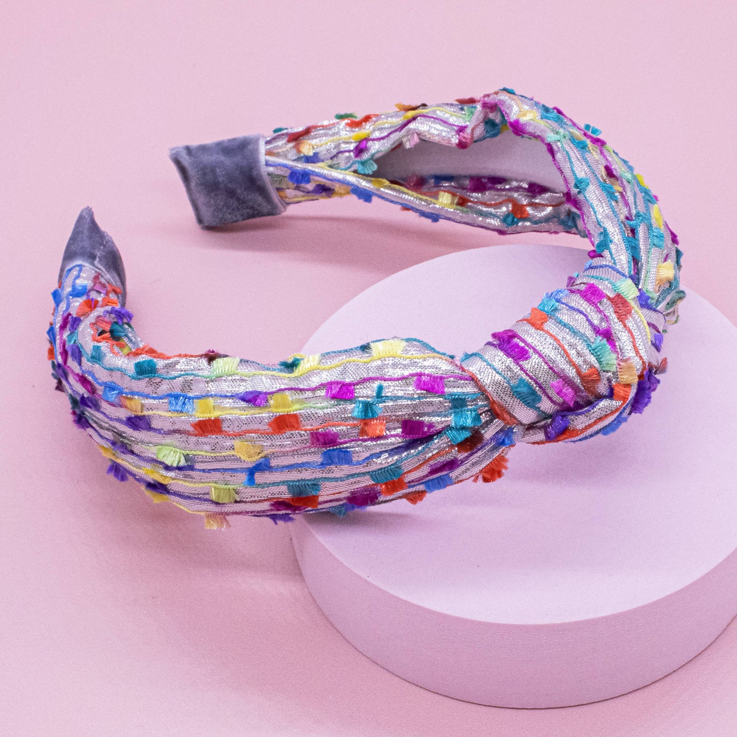 Kids Knot Headband - Confetti Aqua