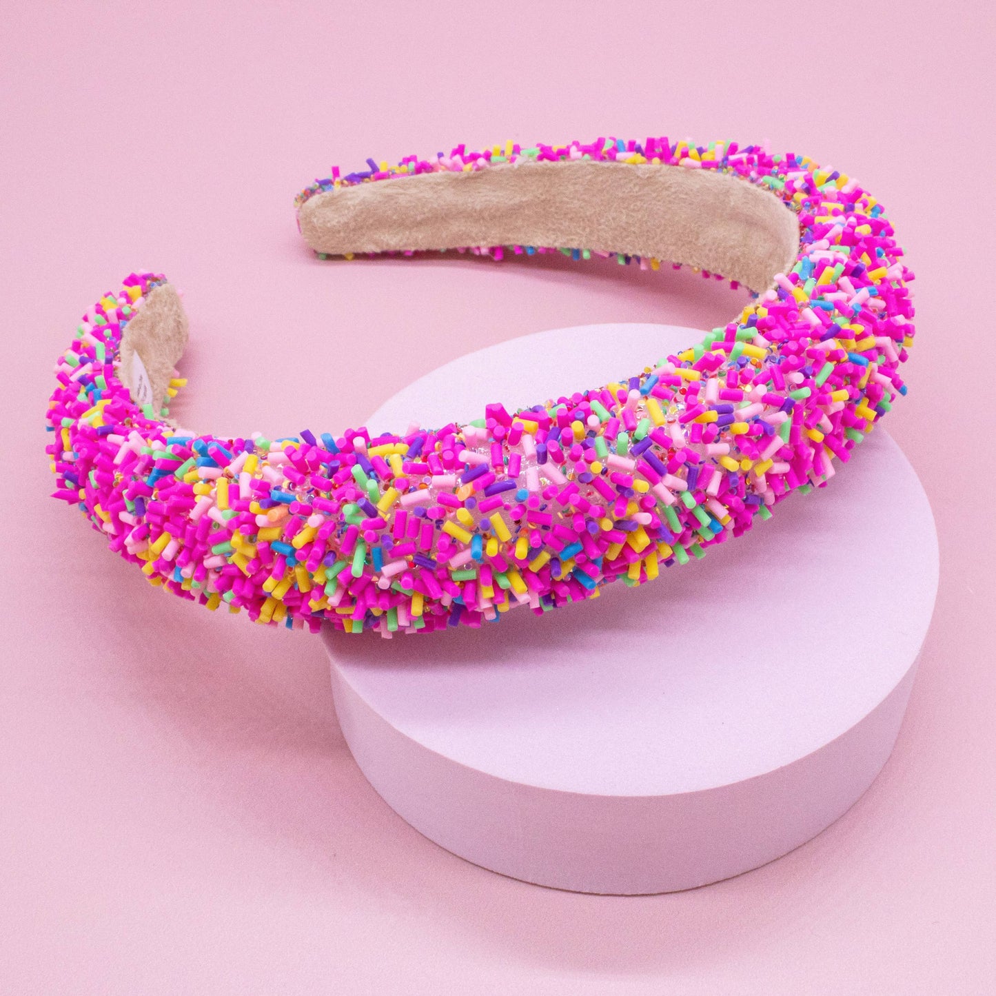 Padded Sprinkles Headband: Hot Pink