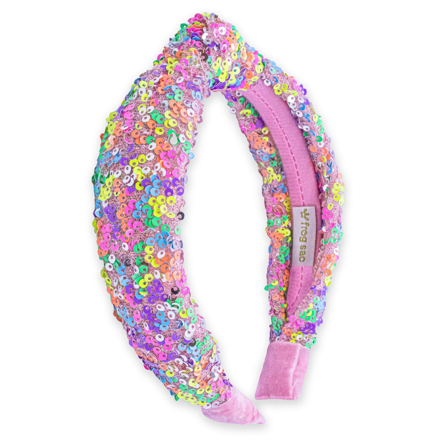 Kids Knot Headband - Rainbow Sequin