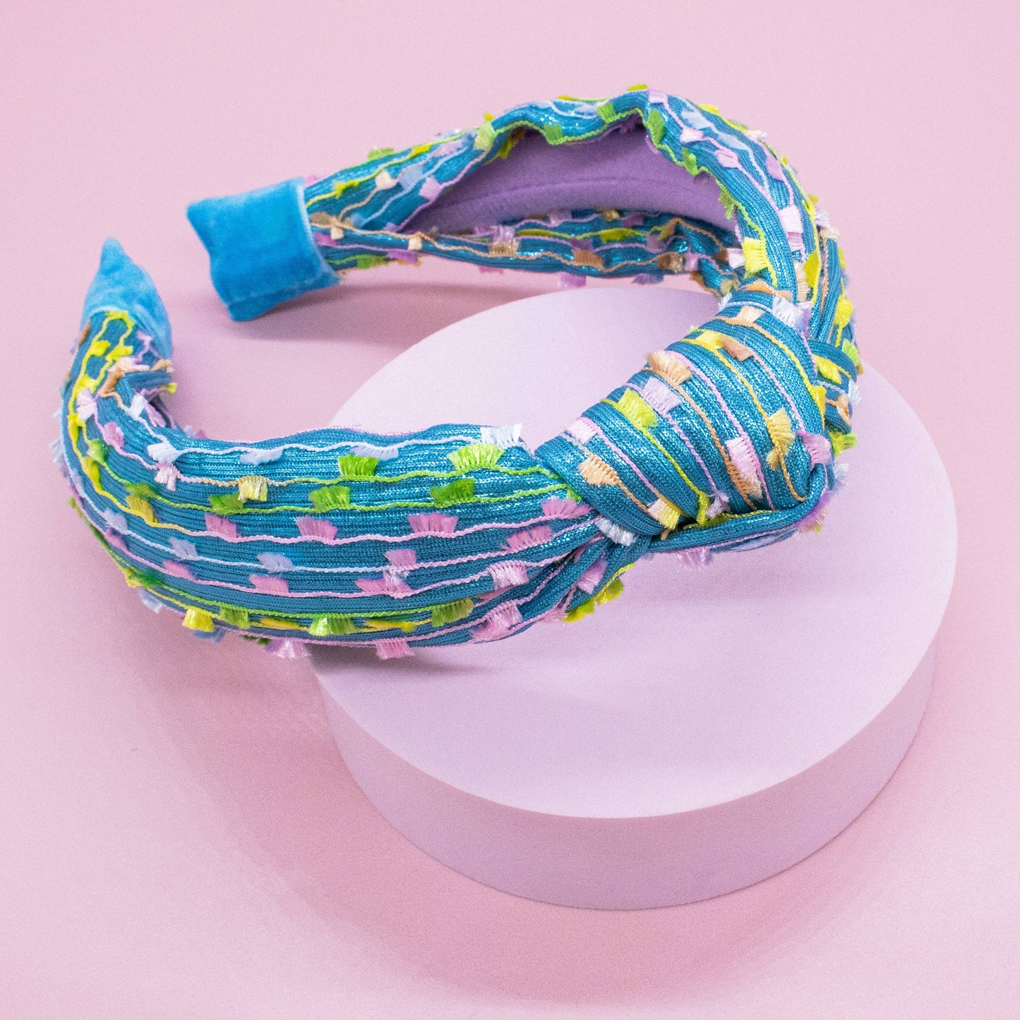 Kids Knot Headband - Confetti Aqua