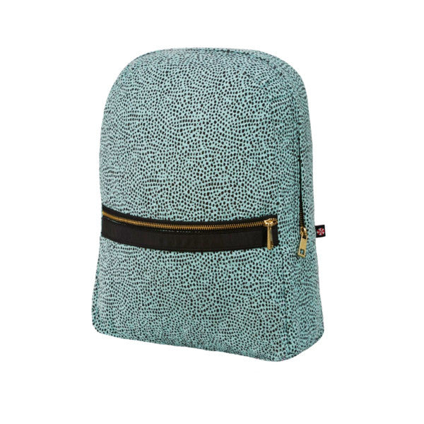 Aqua Cheetah Seersucker Medium Backpack