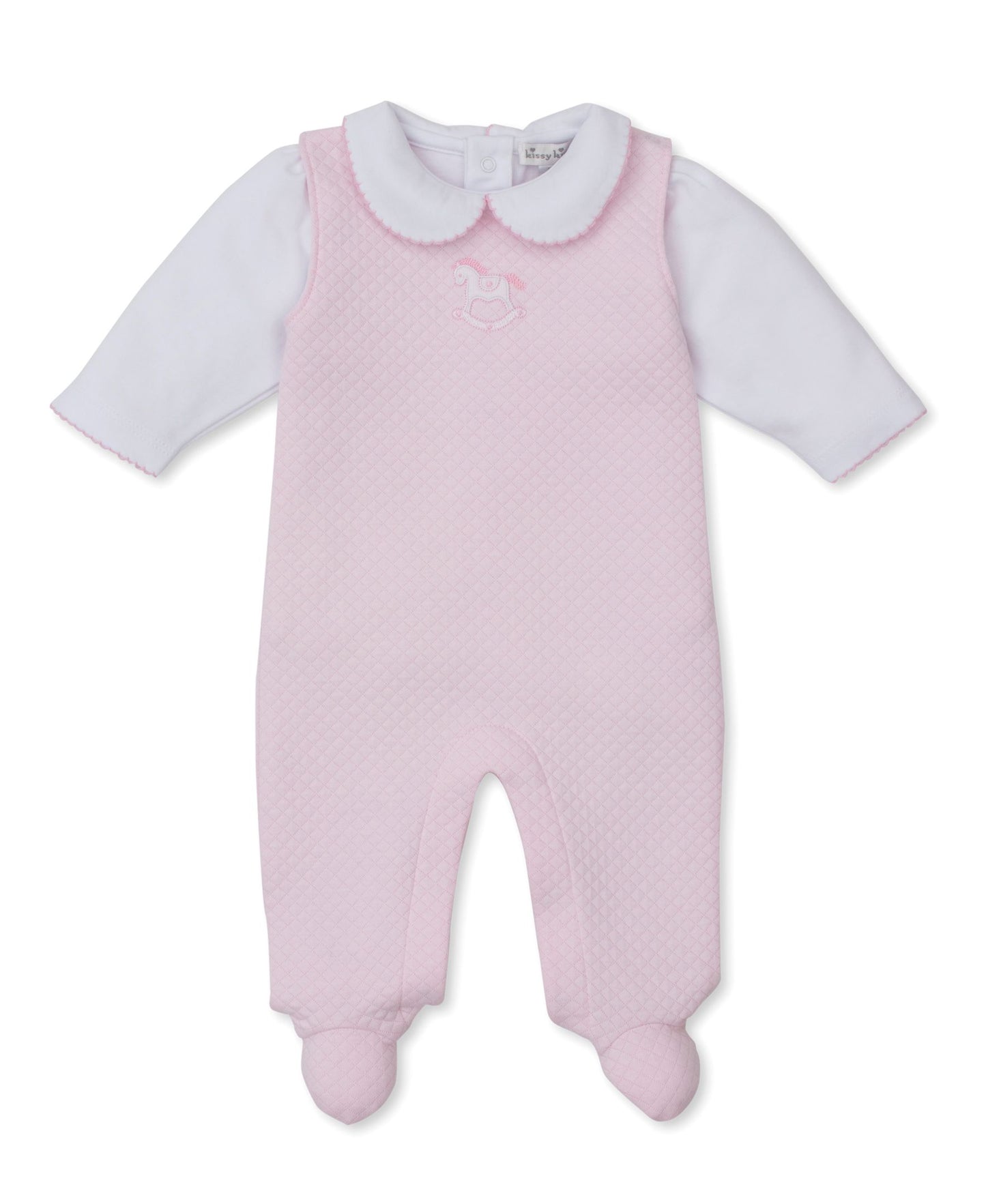 Rocker Jacquard Overall Set Pink