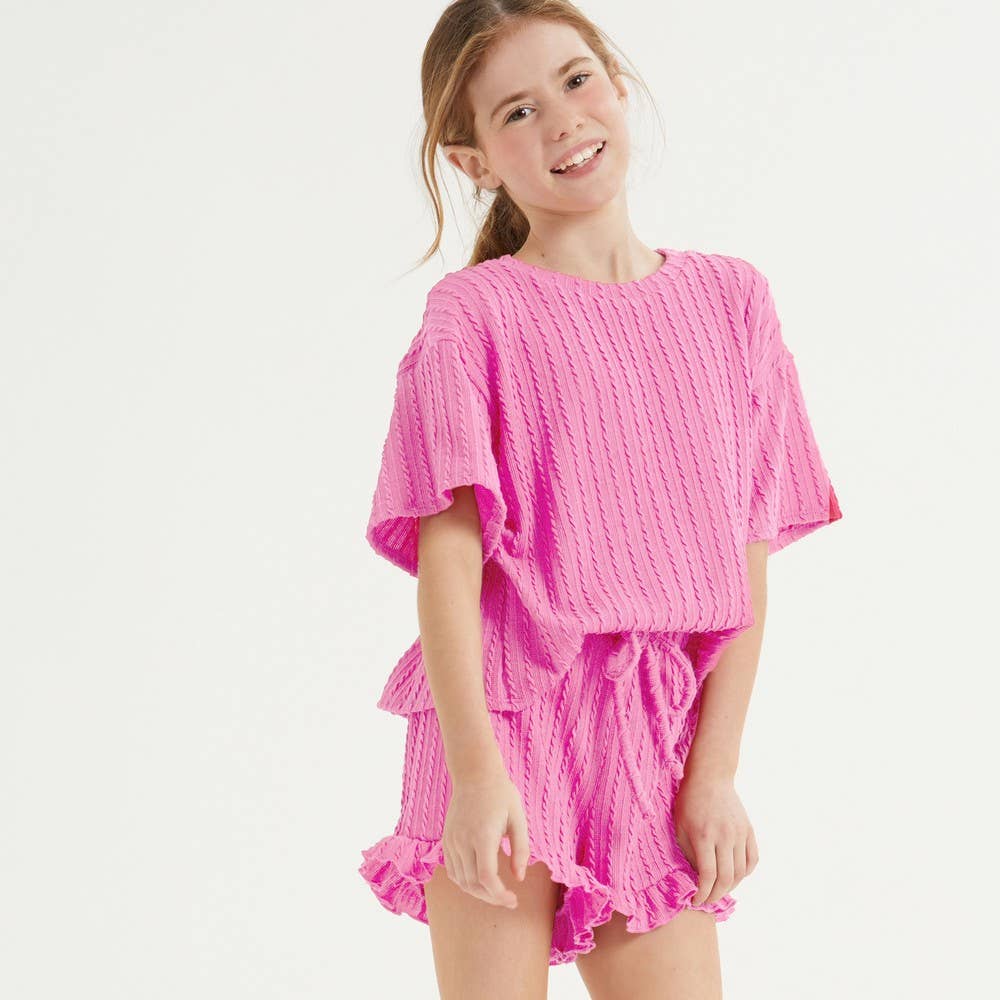 Embossed Ribbed Set: Pink