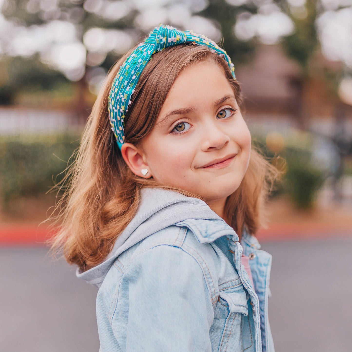 Kids Knot Headband - Confetti Aqua