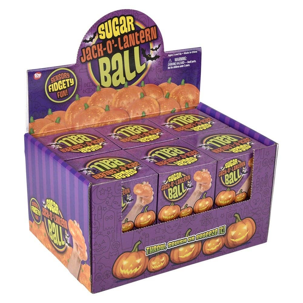 3" Jack O Lantern Squeezy Sugar Ball
