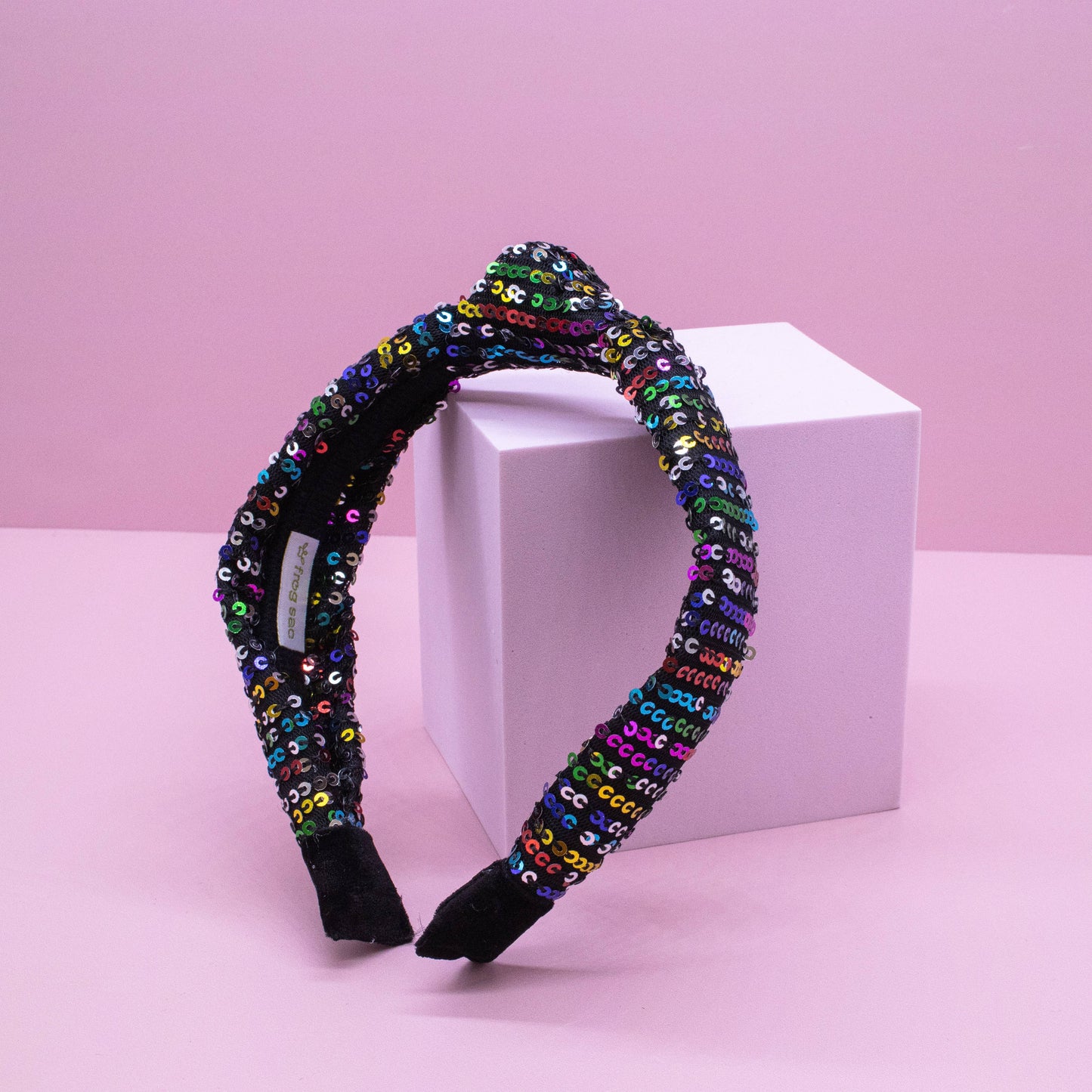 Rainbow Confetti Sequin Knot Headband