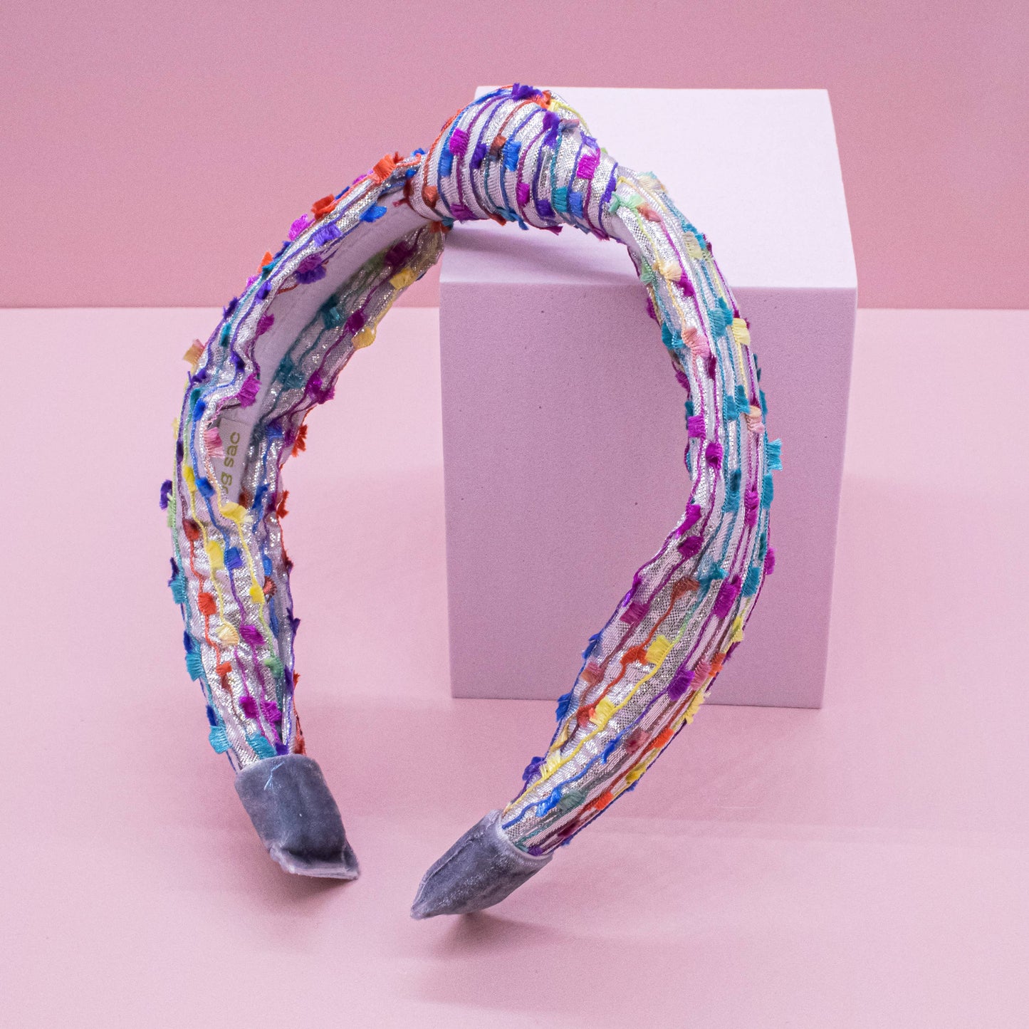 Kids Knot Headband - Confetti Aqua