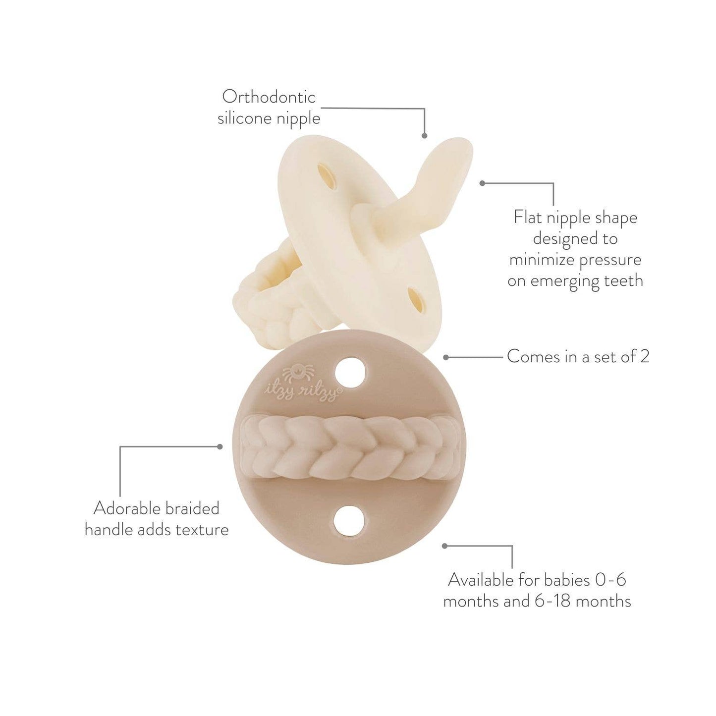 Sweetie Soother™ Orthodontic Pacifier Sets Neutral