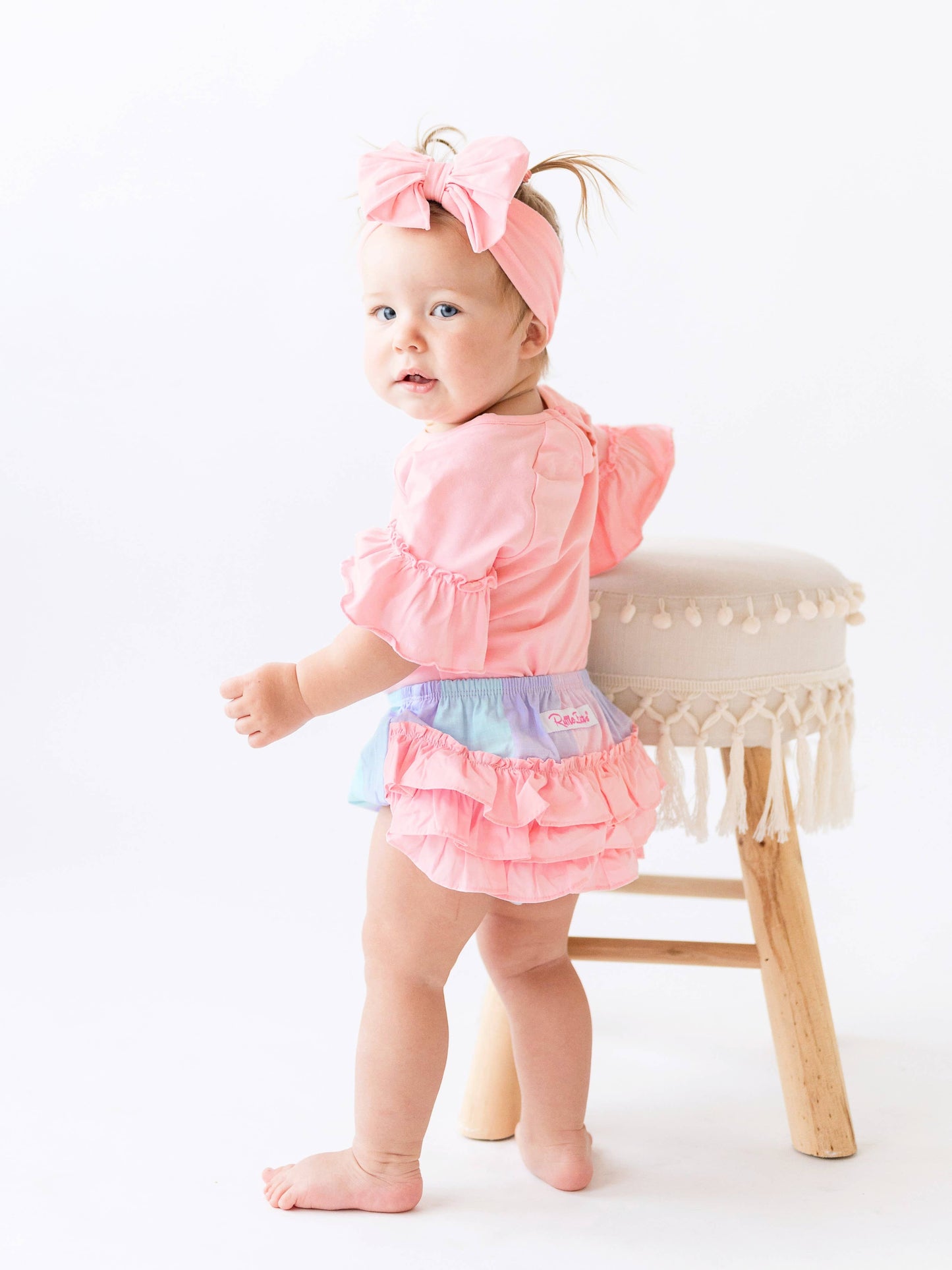 Cotton Candy Plaid Woven RuffleButt