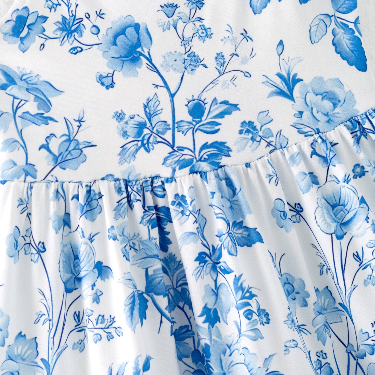 Girls Blue Floral Dress