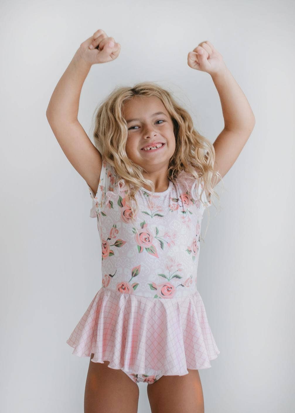 Pale Pink Rose Skirted Leotard