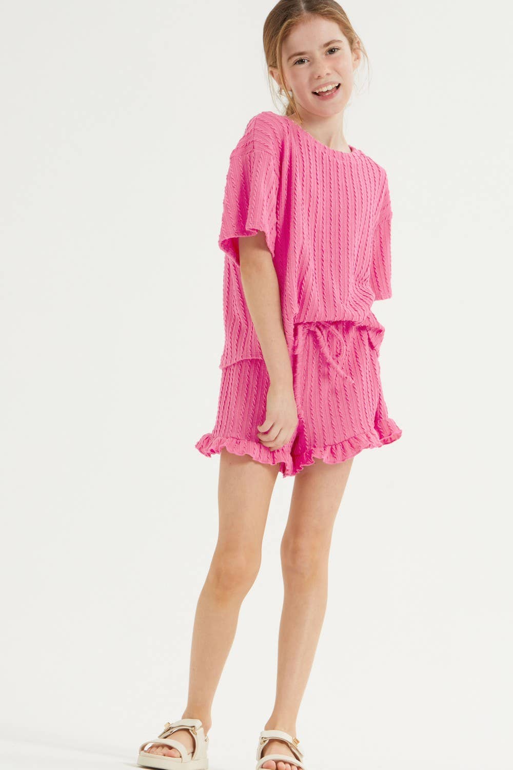 Embossed Ribbed Set: Pink