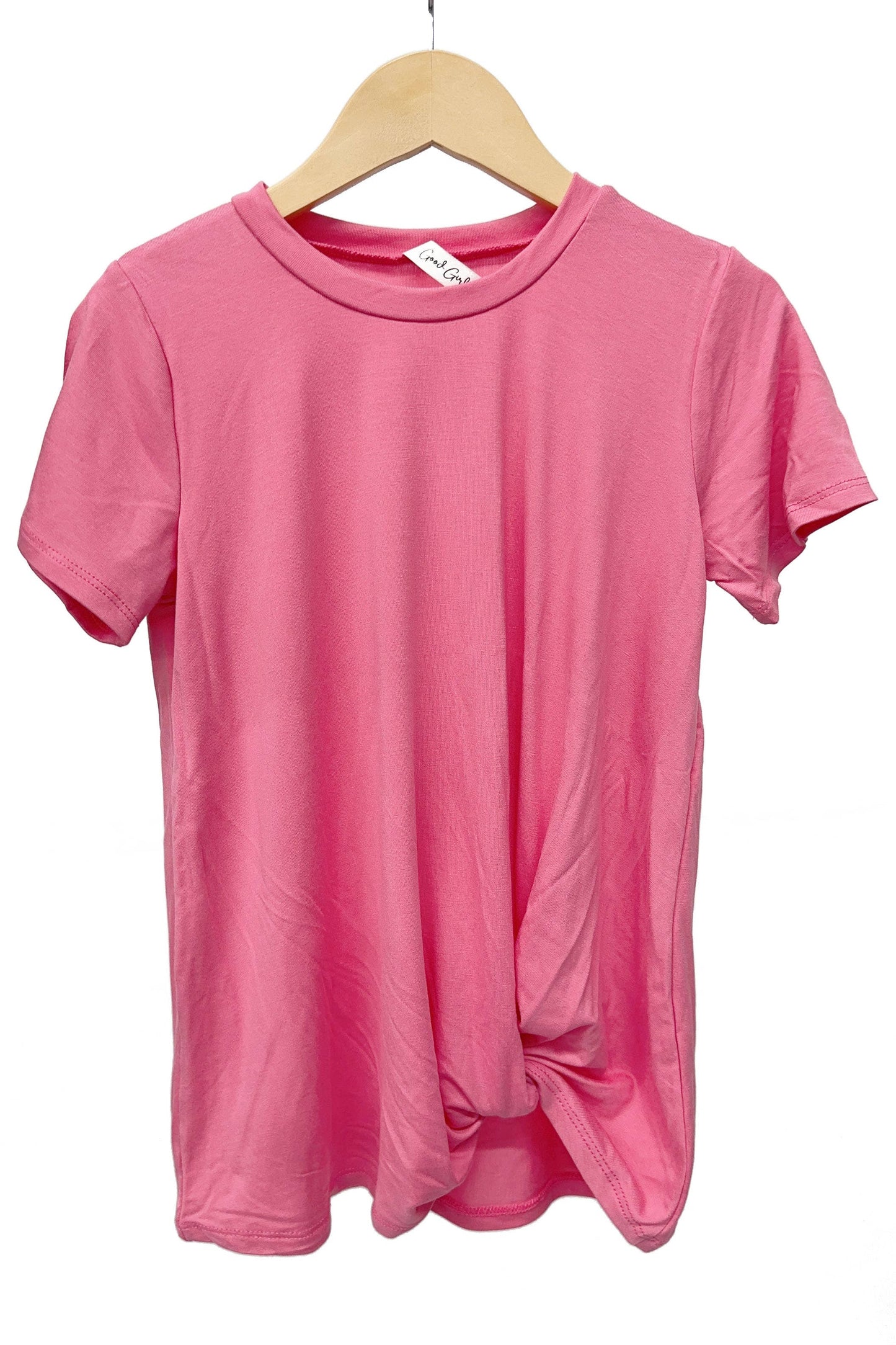 Twisted Knot Short Sleeve T shirt: Pink