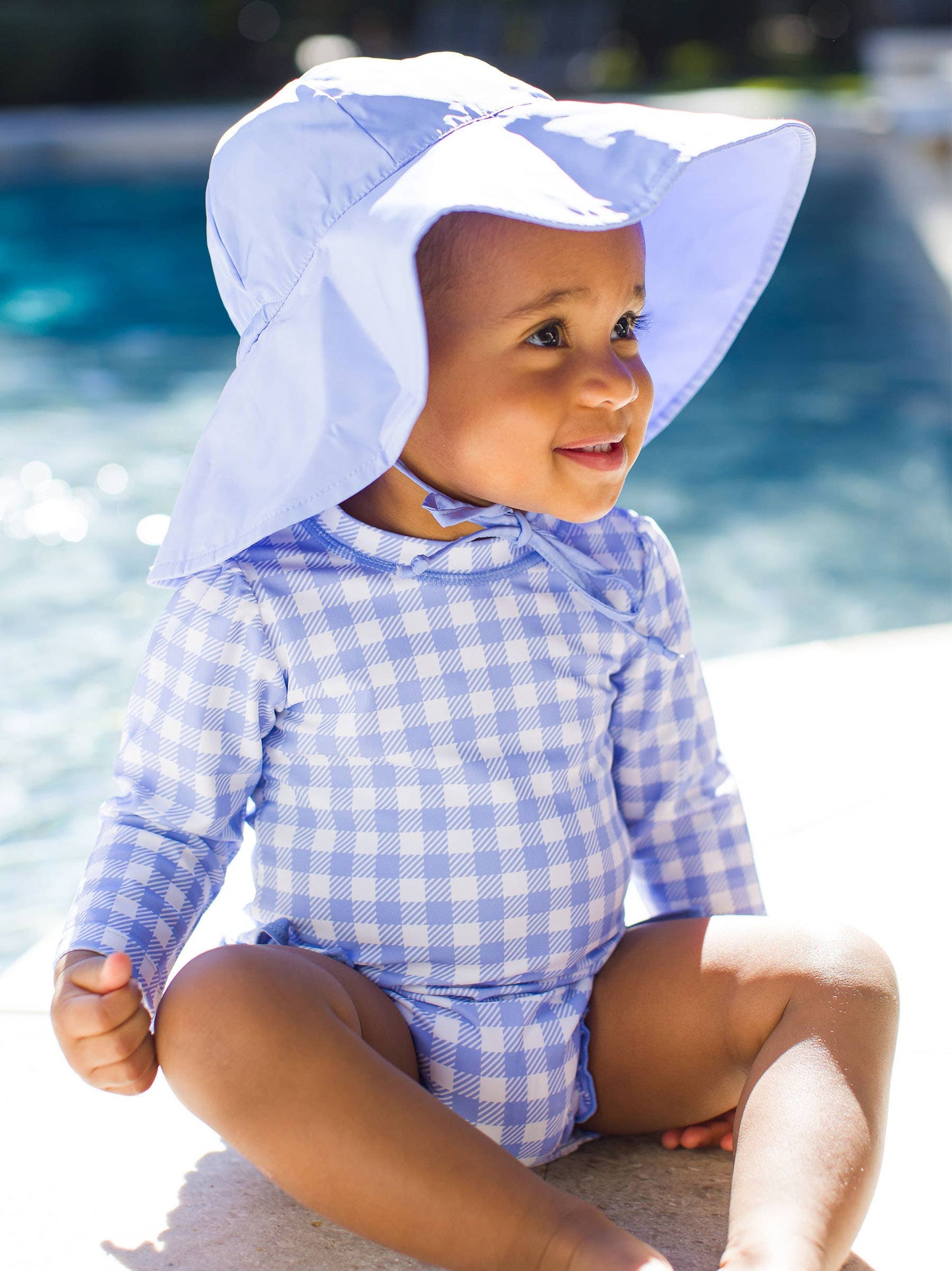 Baby Periwinkle Blue Gingham One pc RG