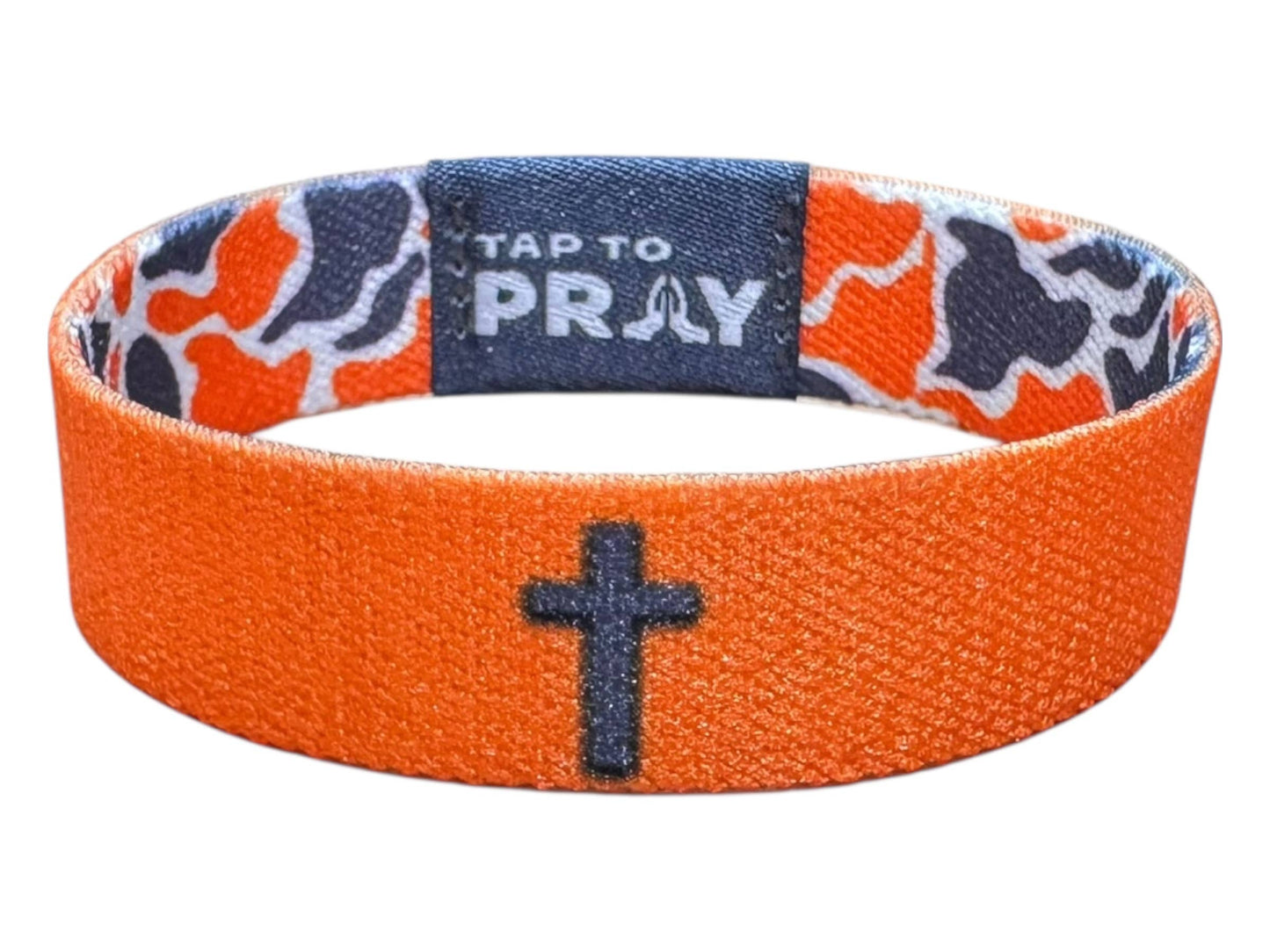 Tap To Pray™ Wristbands - Team Camo - Orange & Grey