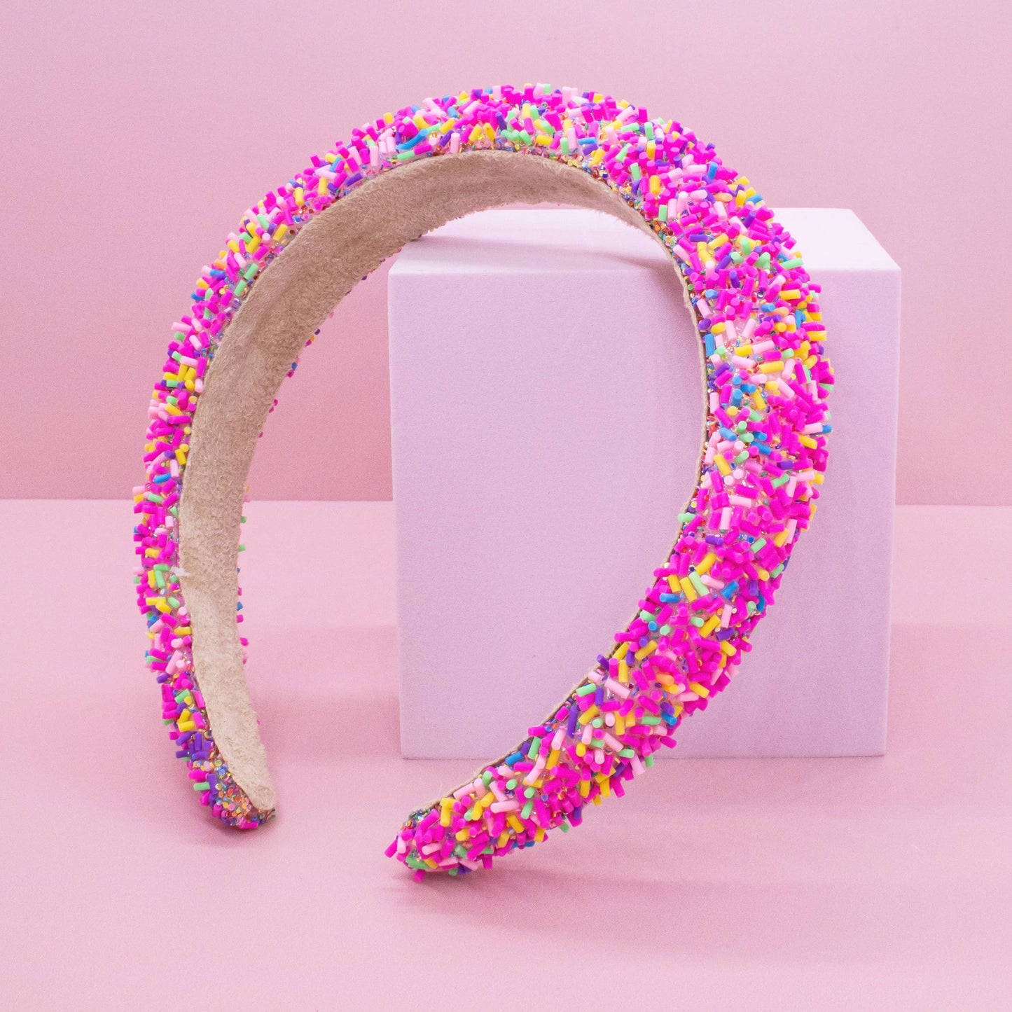 Padded Sprinkles Headband: Hot Pink