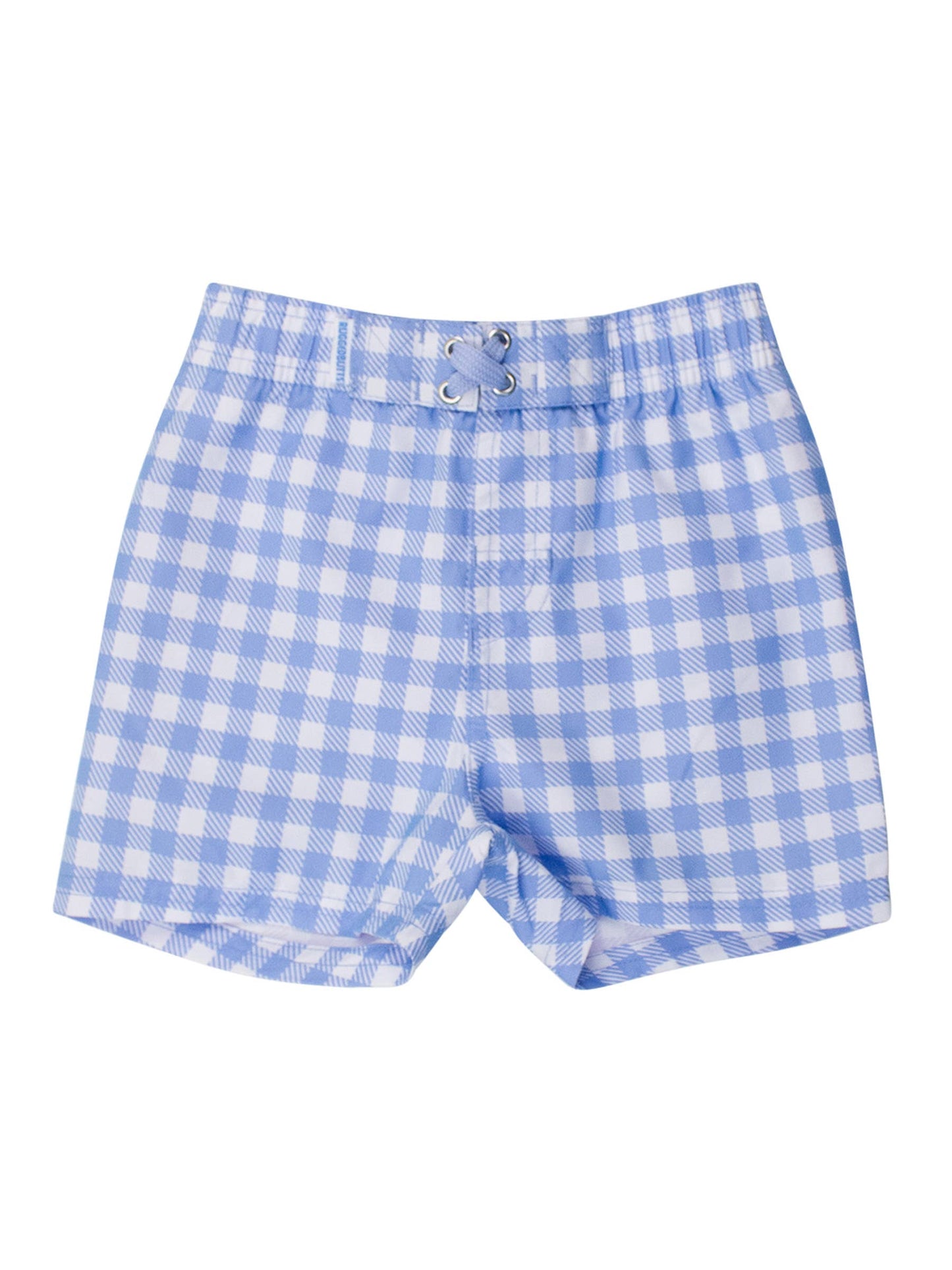 Periwinkle Gingham Swim Trunks