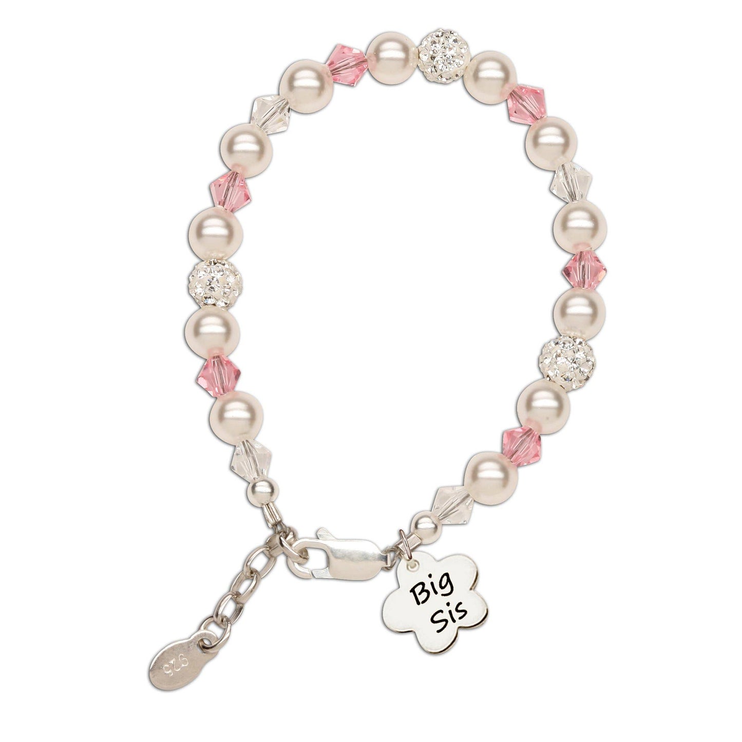 Big Sis (Flower) Sterling Silver Big Sister Kids Bracelet