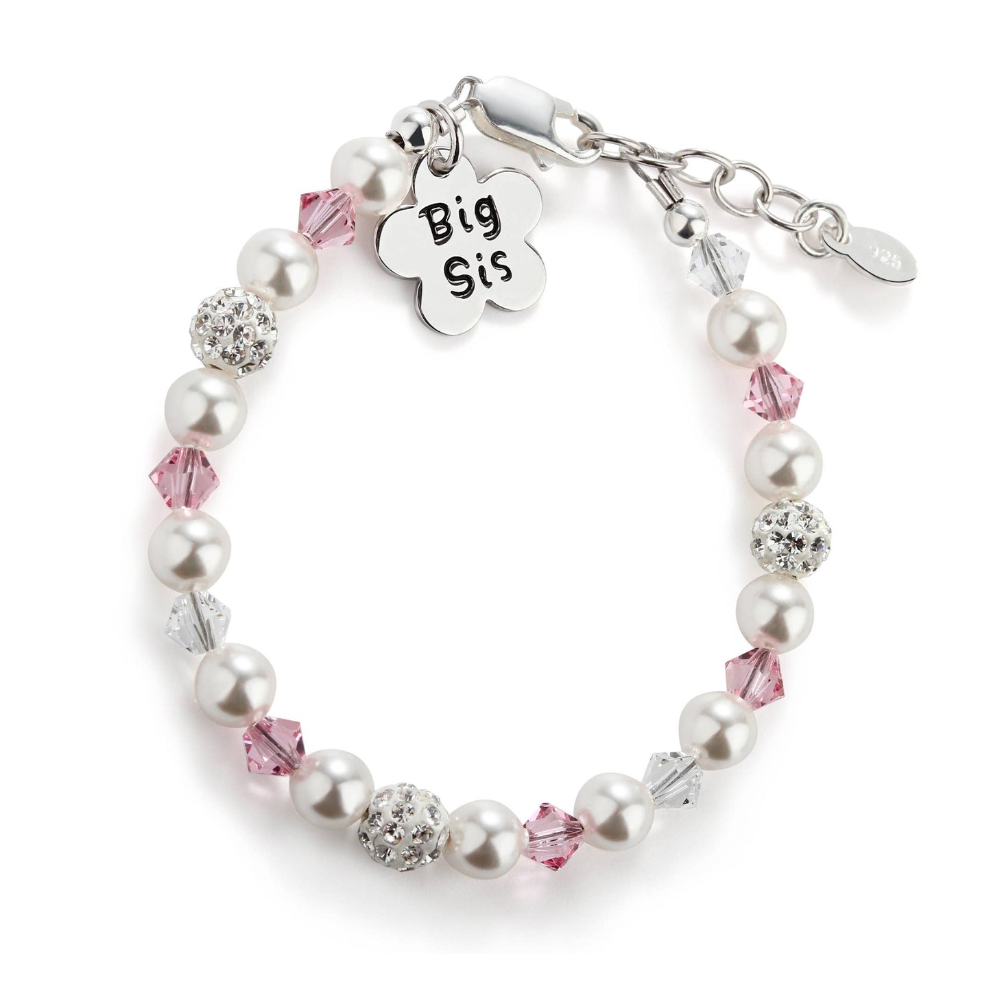 Big Sis (Flower) Sterling Silver Big Sister Kids Bracelet
