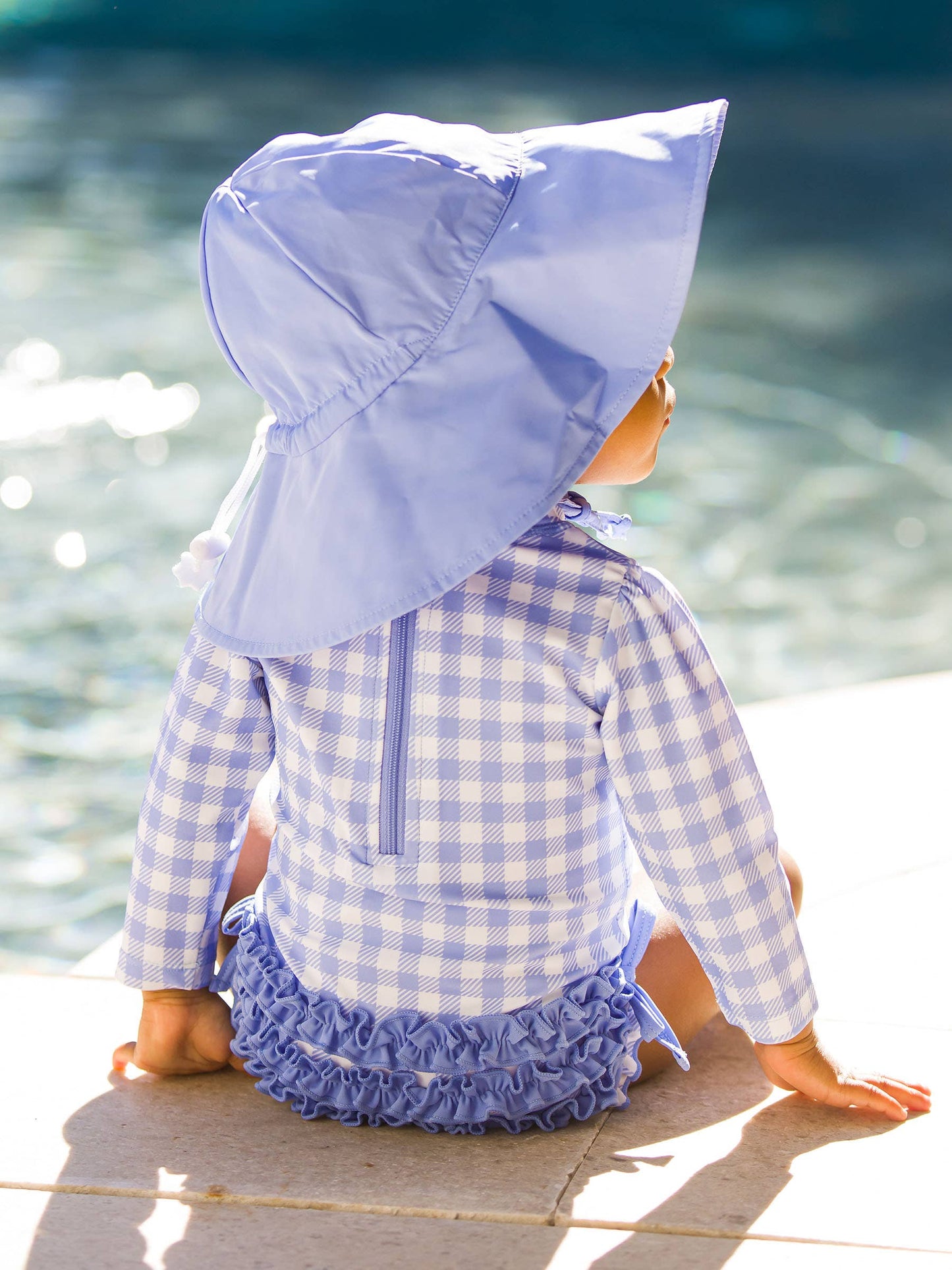 Baby Periwinkle Blue Gingham One pc RG