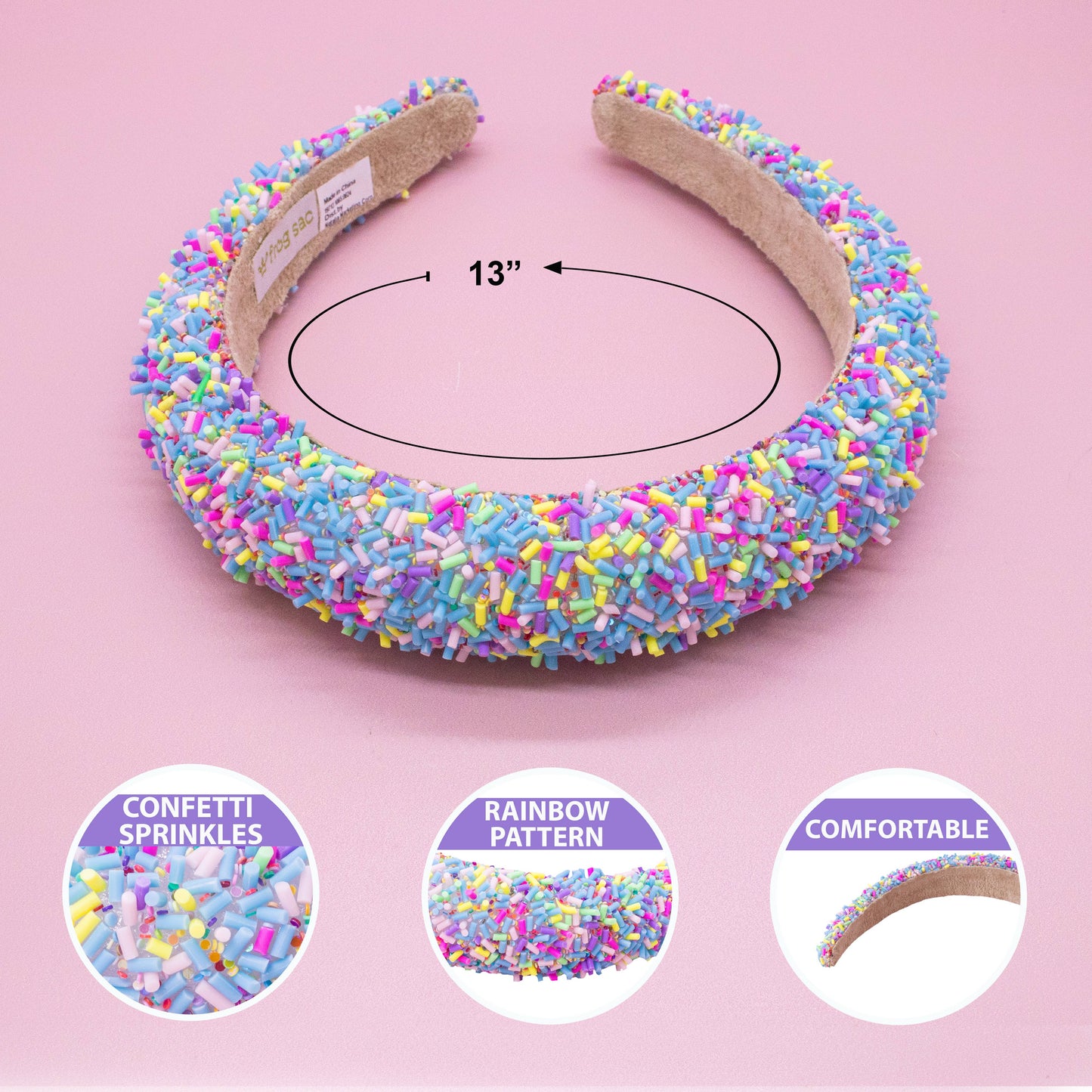 Padded Sprinkles Headband: Hot Pink