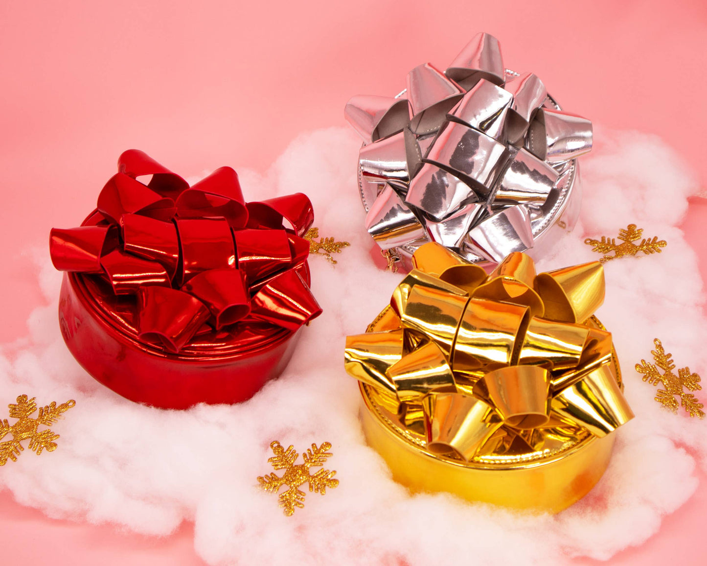 Glitzy Gift Ribbon Handbag: Gold