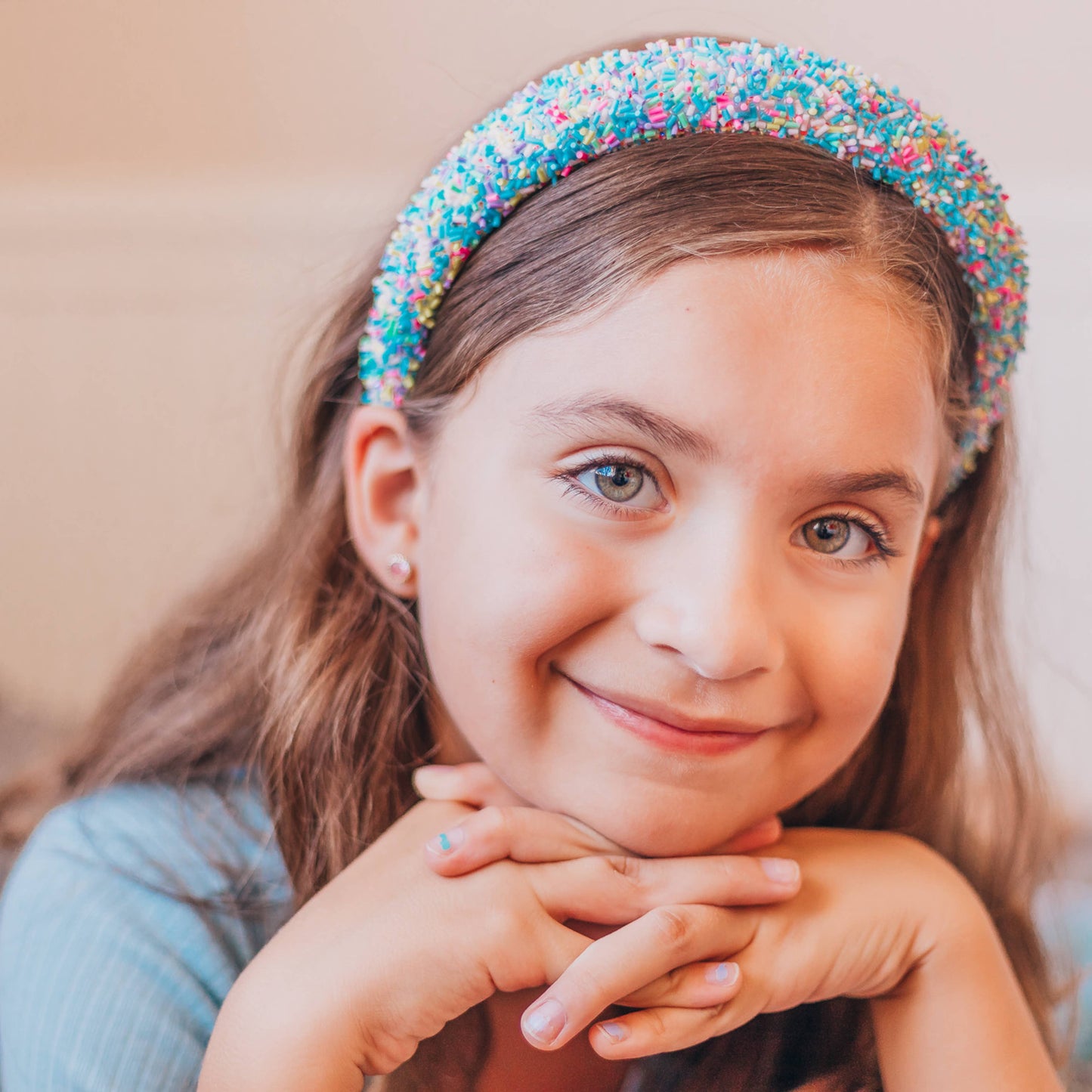 Padded Sprinkles Headband: Hot Pink