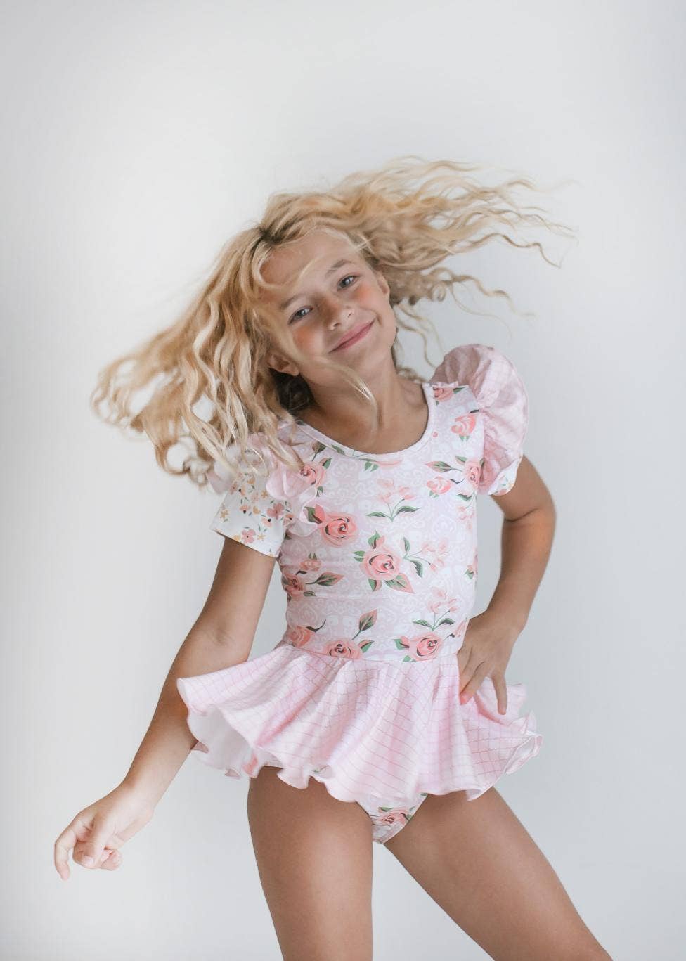 Pale Pink Rose Skirted Leotard