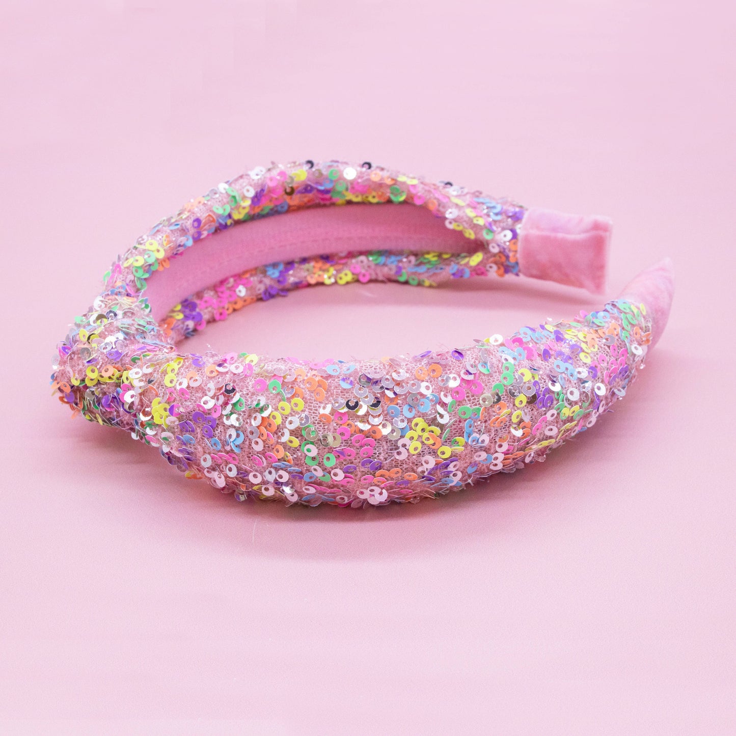 Kids Knot Headband - Rainbow Sequin