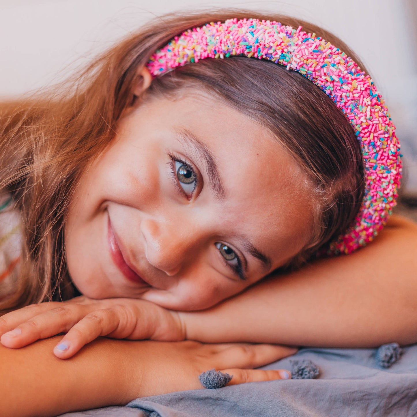 Padded Sprinkles Headband: Hot Pink