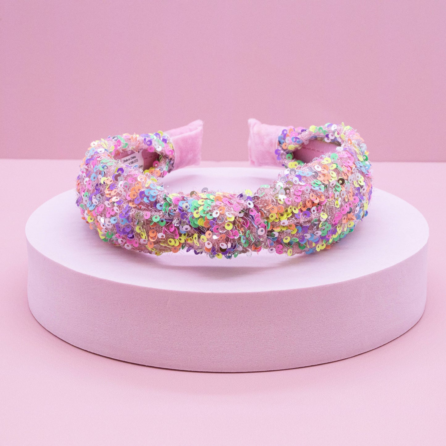 Kids Knot Headband - Rainbow Sequin