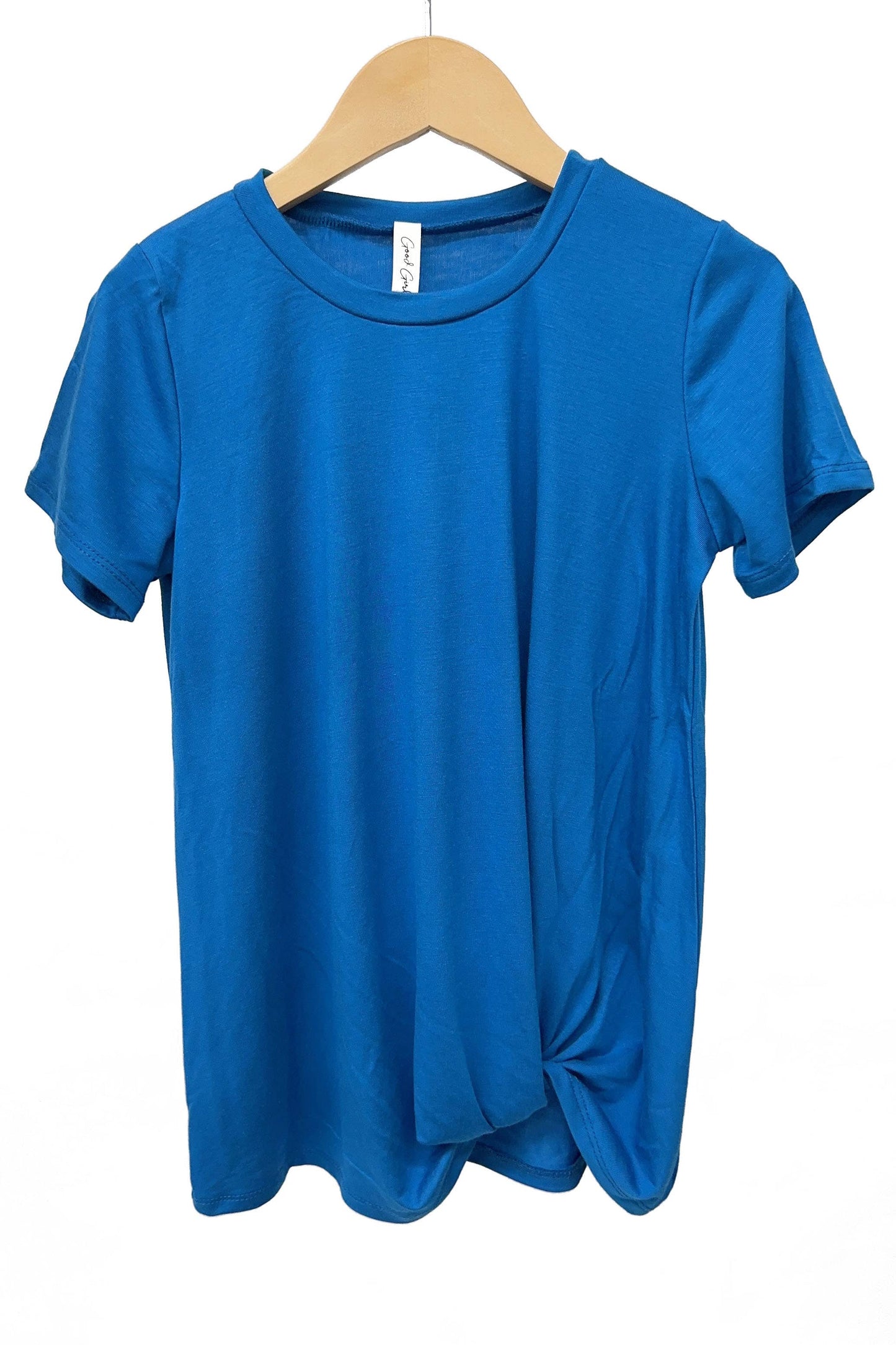 Twisted Knot Short Sleeve T shirt: Blue