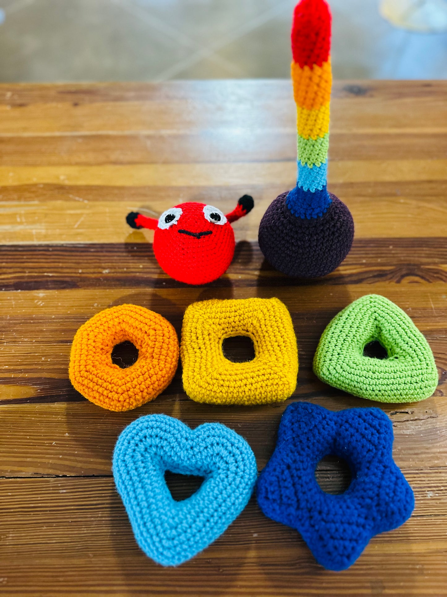 Crocheted Catepillar Stacking Toy