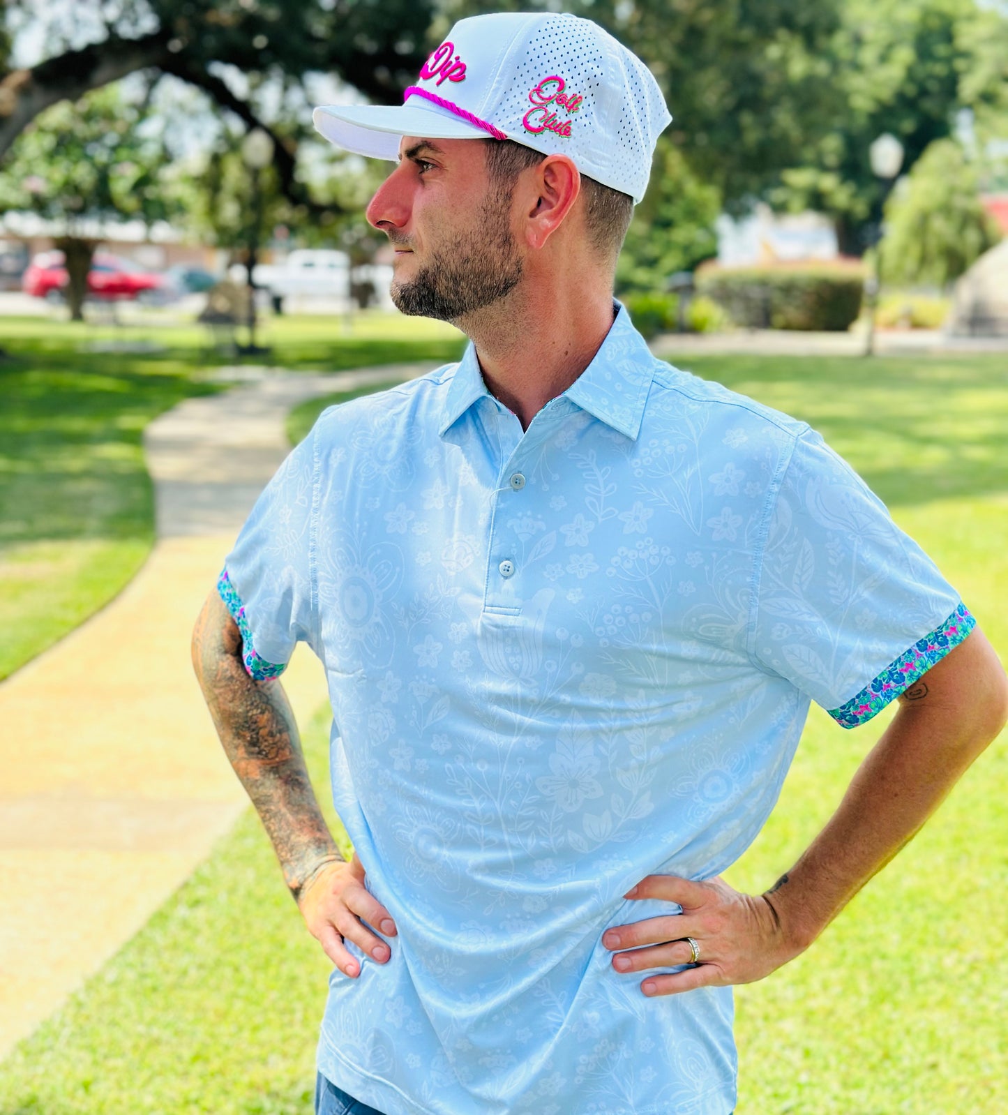 Blue Garden Performance Polo