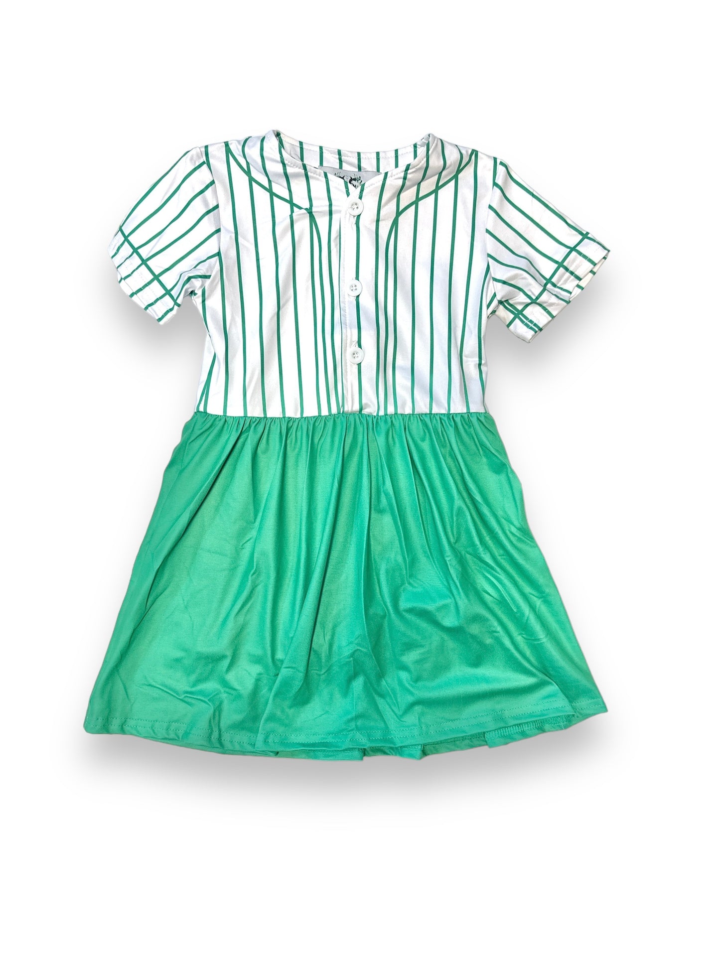 Green Pin Stripe Dress