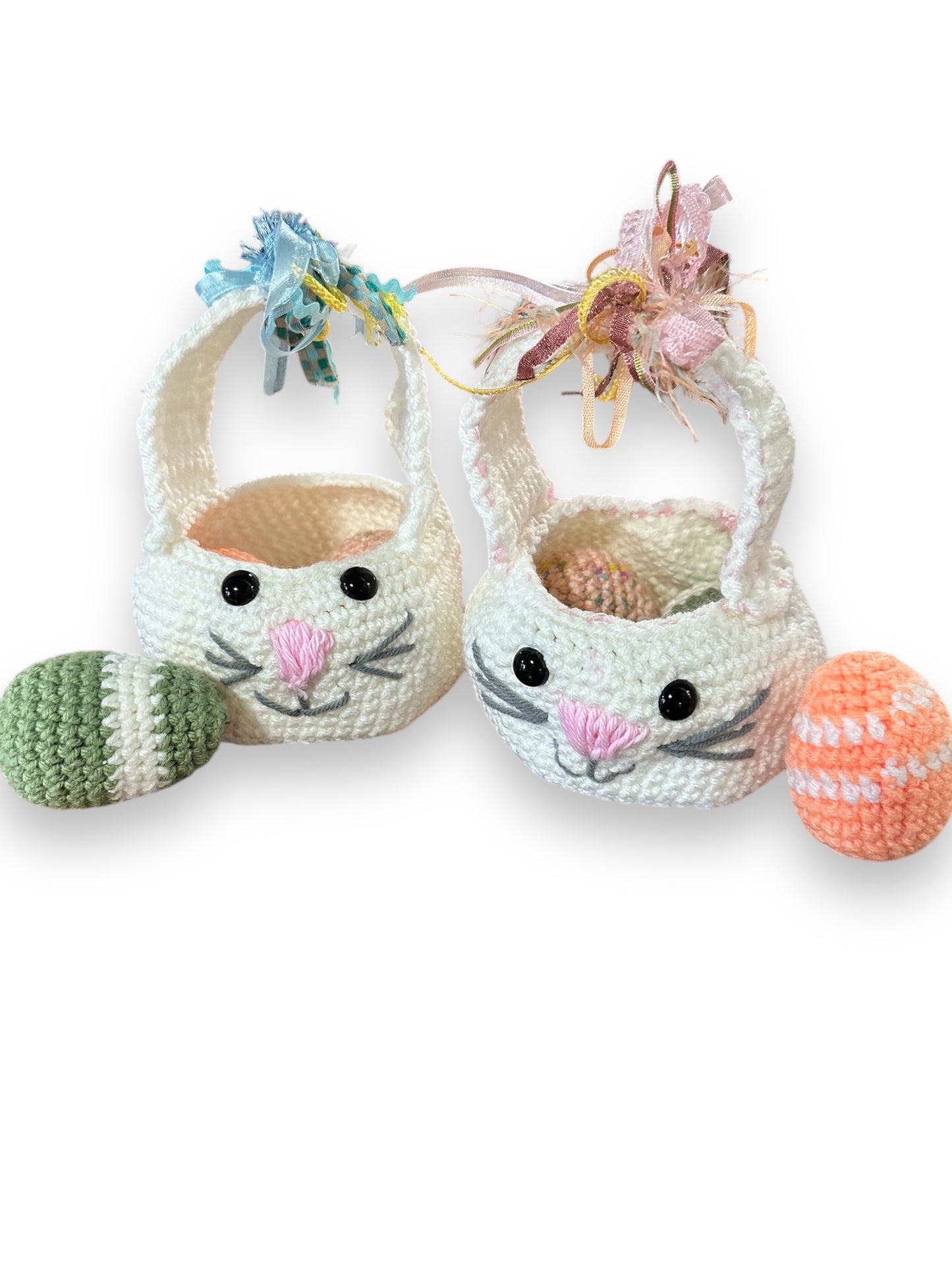 Crocheted Bunny Basket with Eggs