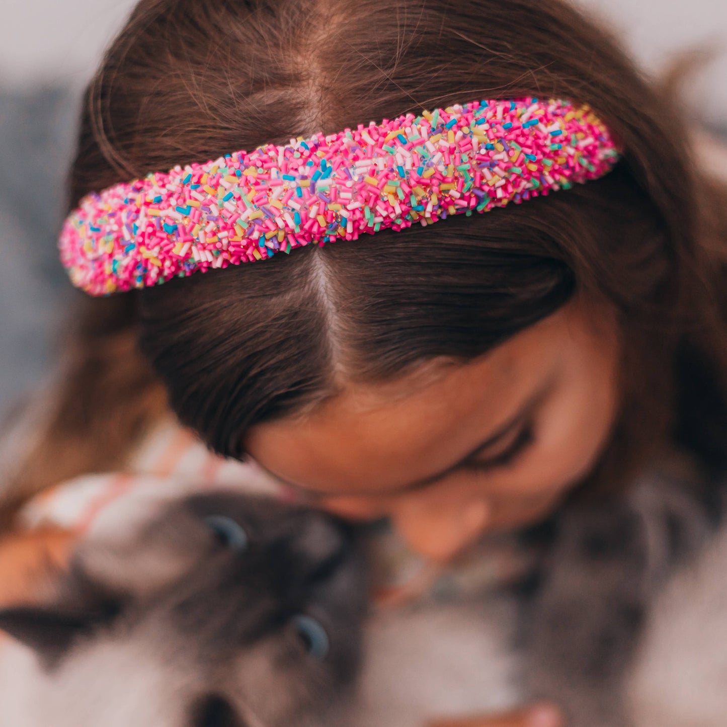 Padded Sprinkles Headband: Hot Pink