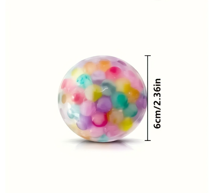 6.0cm Colorful Beaded Mesh Grape Squeeze Ball: Colorful