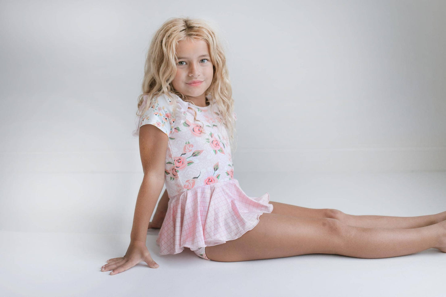 Pale Pink Rose Skirted Leotard