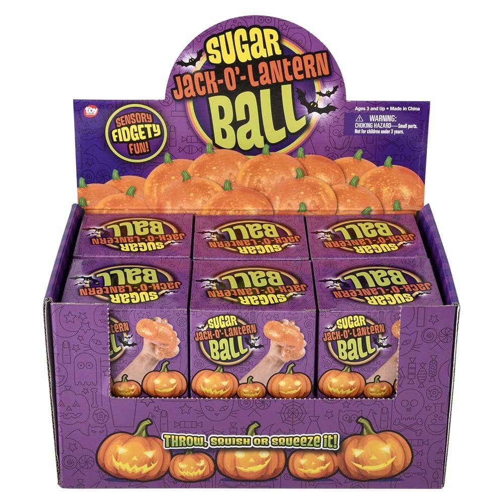 3" Jack O Lantern Squeezy Sugar Ball