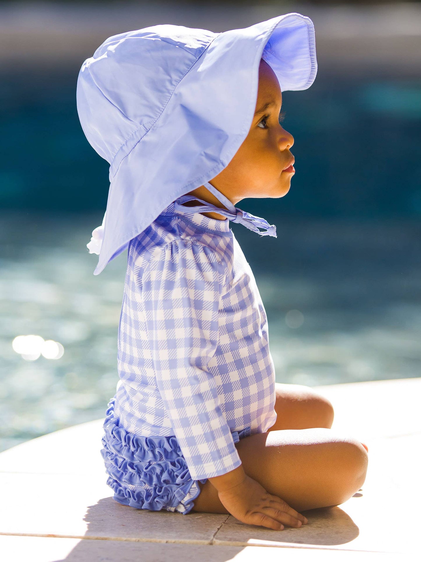 Baby Periwinkle Blue Gingham One pc RG