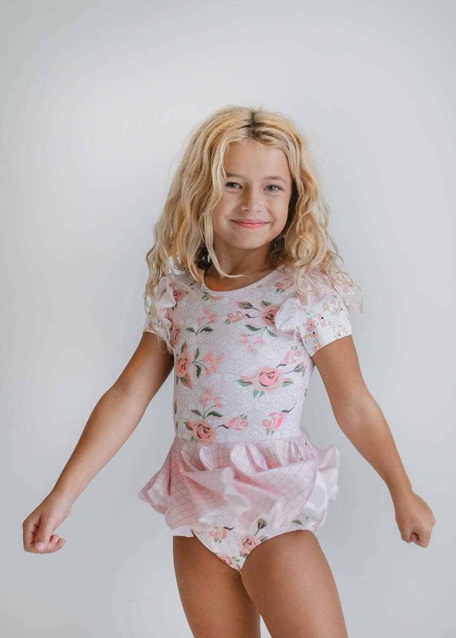 Pale Pink Rose Skirted Leotard