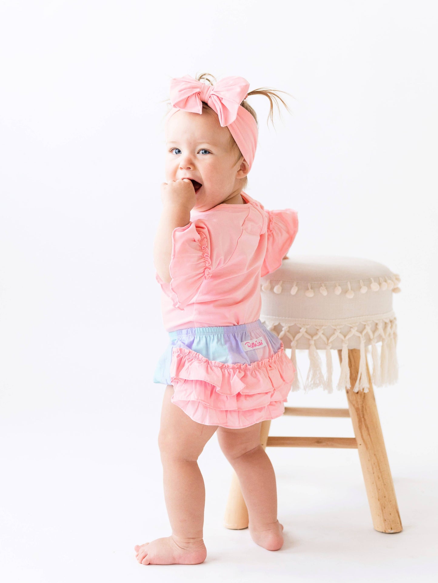 Cotton Candy Plaid Woven RuffleButt