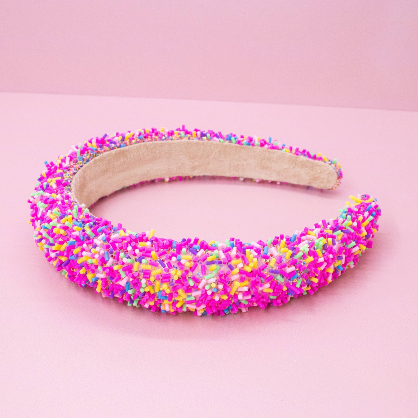 Padded Sprinkles Headband: Hot Pink