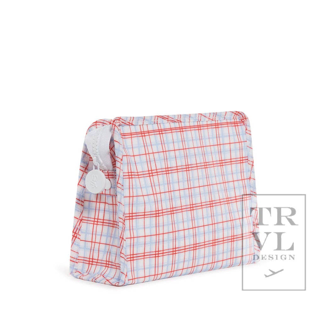 Roadie Medium - Classic Plaid Red Zip Pouch