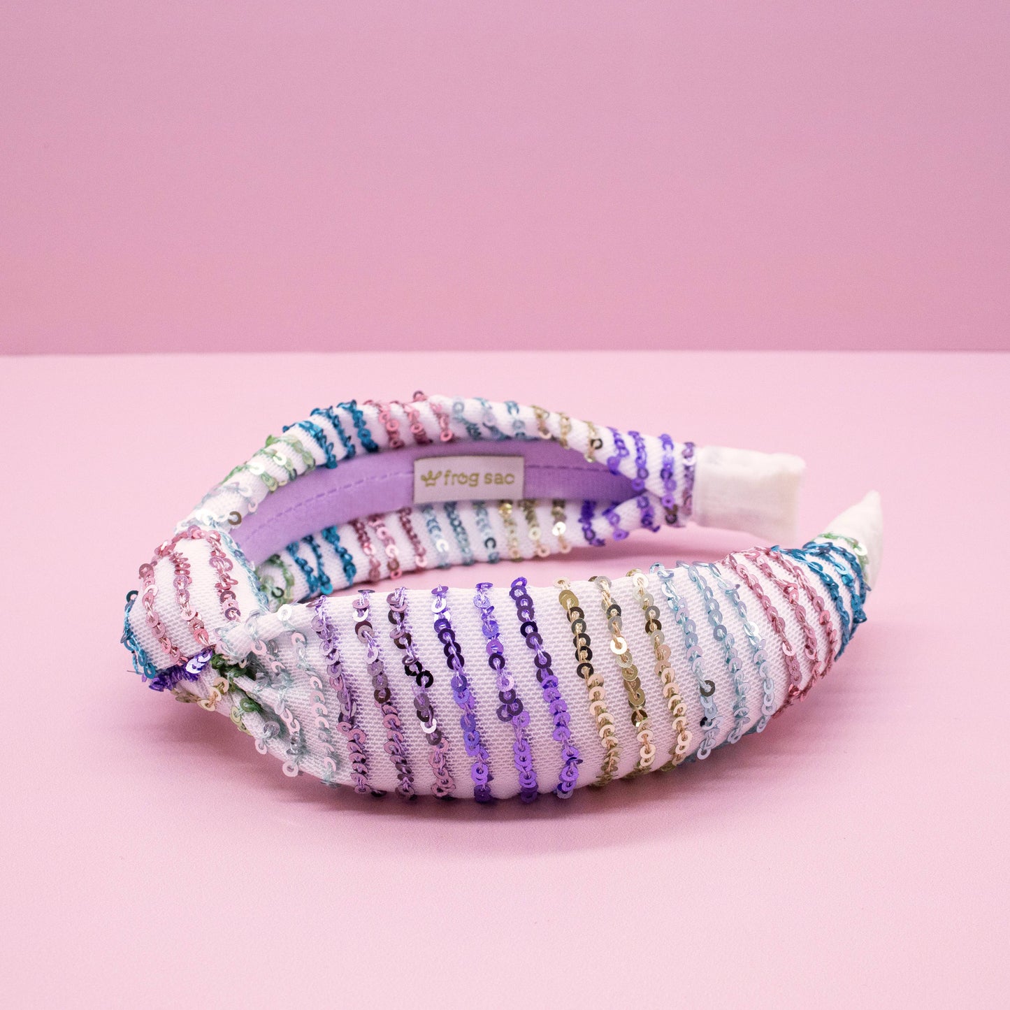 Rainbow Confetti Sequin Knot Headband