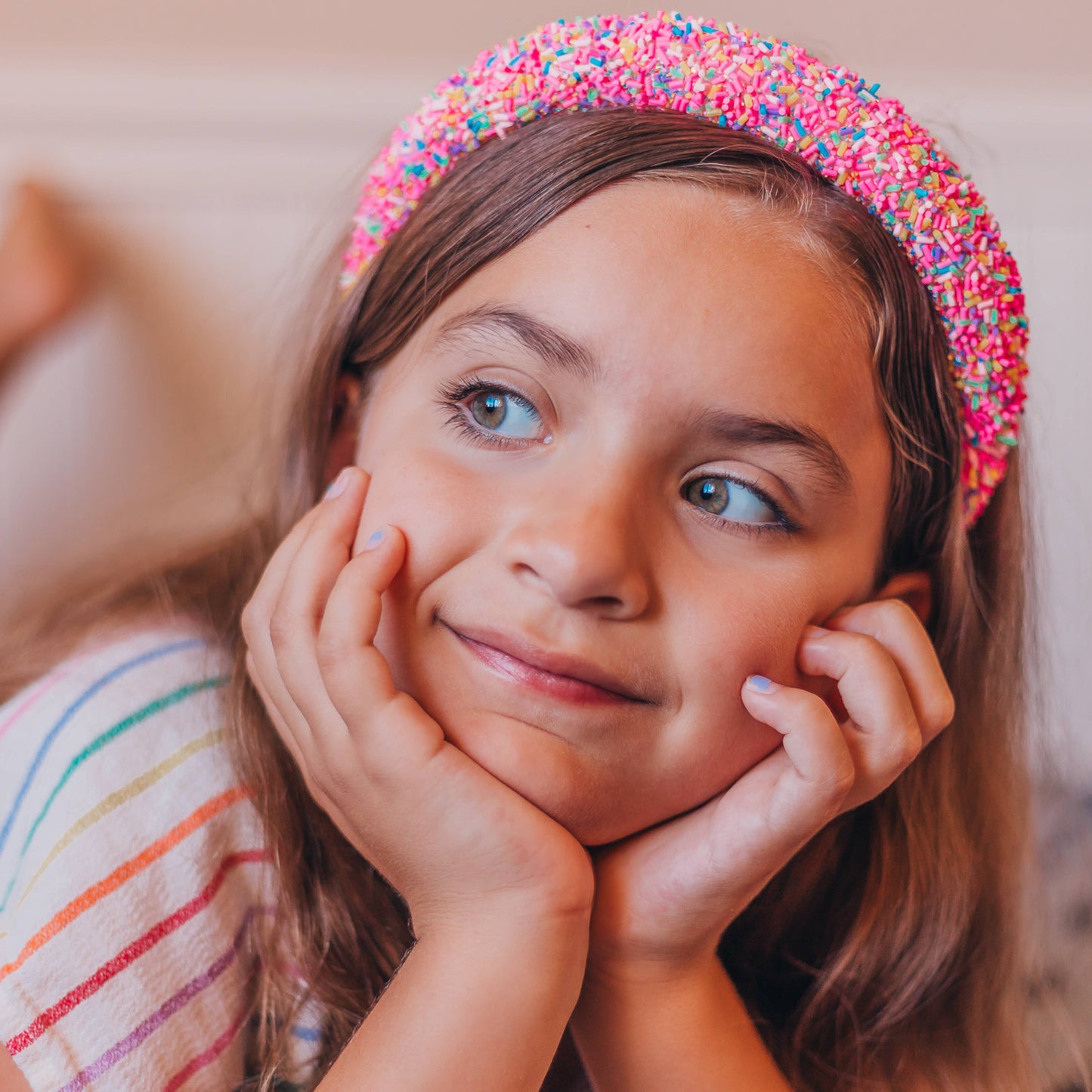 Padded Sprinkles Headband: Hot Pink