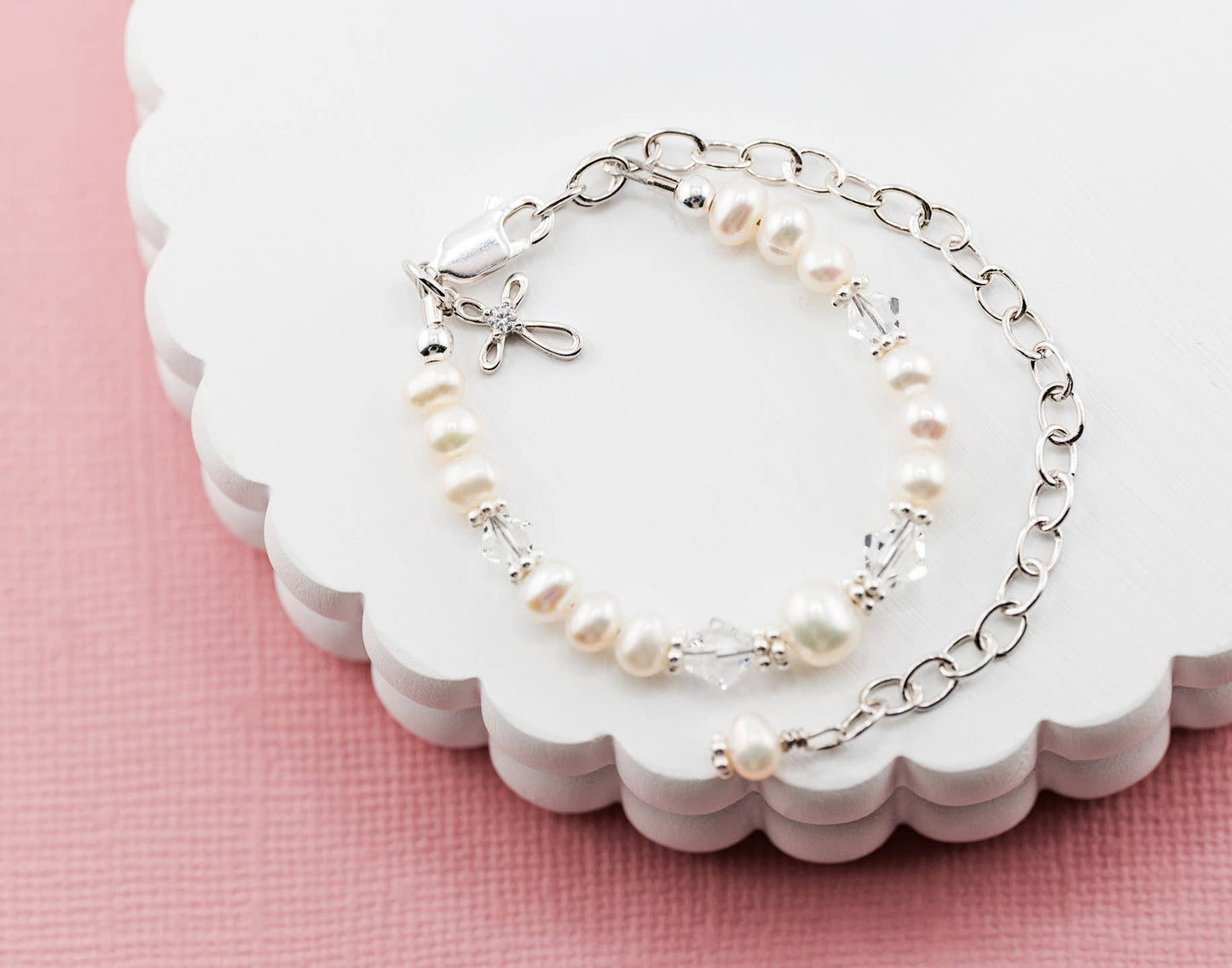 Baptism to Bride™ Baby Cross Bracelet Gift for Baby Girl